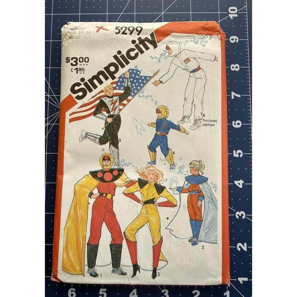 Simplicity Space Costume Pattern 5299 Astronaut Sci Fi Cosplay Halloween Adult M